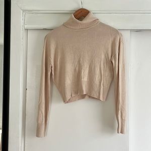 Most of All Cropped Turtleneck in Cream